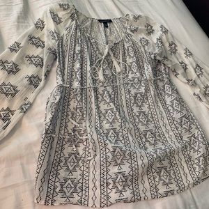 Cute Black & White Maternity Print Top